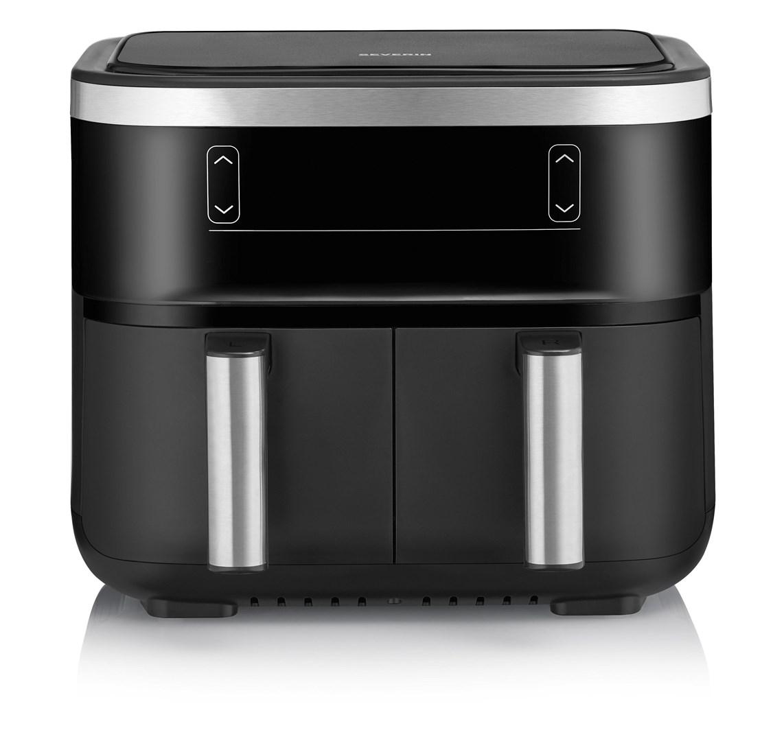 Airfryer dobbeltkurv SEVERIN FR 2453 2 × 3,8 l, 2.850 W, sort/sølv Airfryer dobbeltkurv SEVERIN FR 2453 2 × 3,8 l, 2.850 W, sort/sølv
