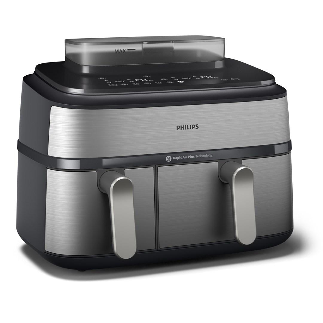 Airfryer med dobbelt kurv Philips NA555/00 9 l, Rapid Air, 2.750 W Airfryer med dobbelt kurv Philips NA555/00 9 l, Rapid Air, 2.750 W