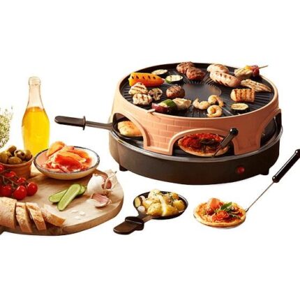 Elektrisk pizzaovn og raclette Emerio PO-113255.4, 1.500 W, sort/bronze