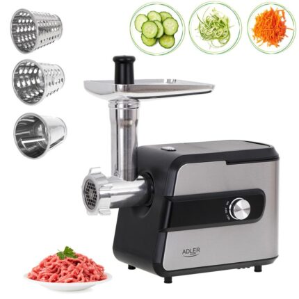Adler AD 4813 kødhakker/foodprocessor 2000 W, sort/sølv