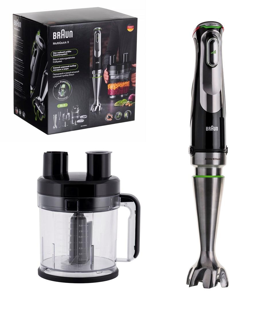 Stavblender Braun MultiQuick 9 MQ 9195XLI, 2 l, 1.200 W sort/rostfrit stål Stavblender Braun MultiQuick 9 MQ 9195XLI, 2 l, 1.200 W sort/rostfrit stål