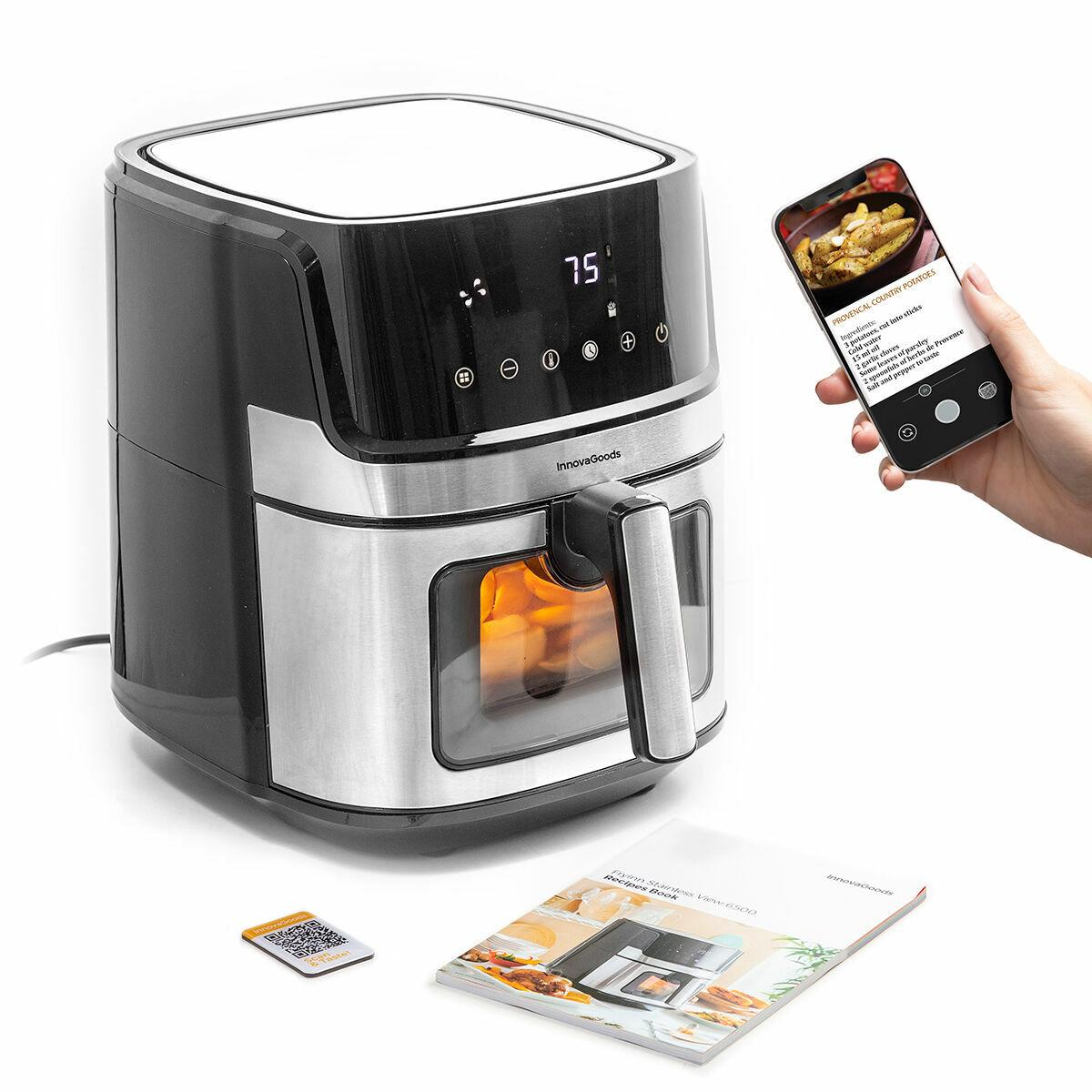 Airfryer - 1700 W, 6,5 l, rustfrit stål (sort) (OUTLET B) Airfryer - 1700 W, 6,5 l, rustfrit stål (sort) (OUTLET B)