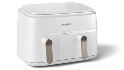 Philips 3000 Series NA353/10 airfryer med dobbelt skuffe 9 l, 2.750 W, hvid/sølv