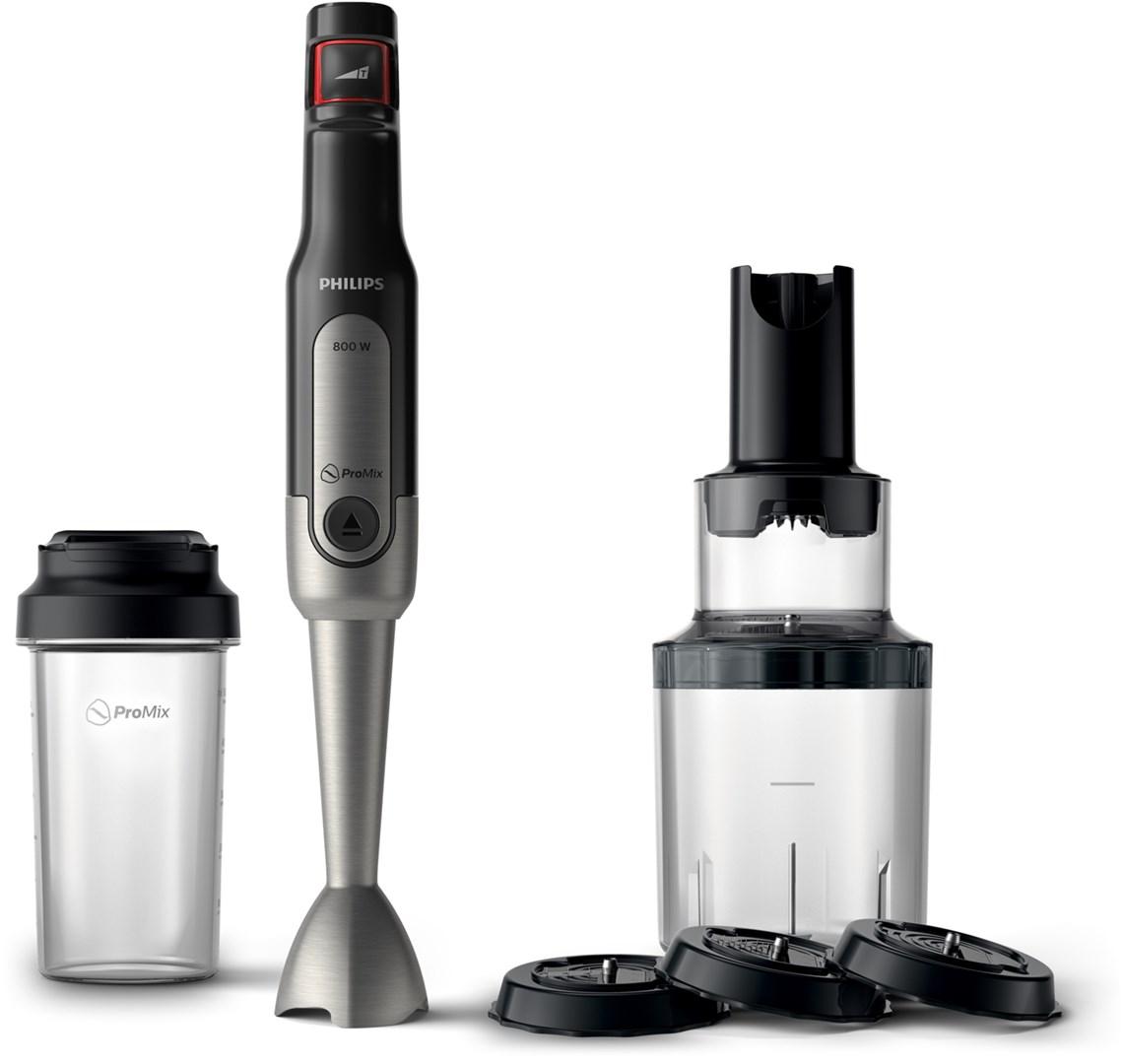 Philips Viva Collection HR2656/90 ProMix stavblender 800 W, sort/børstet stål Philips Viva Collection HR2656/90 ProMix stavblender 800 W, sort/børstet stål