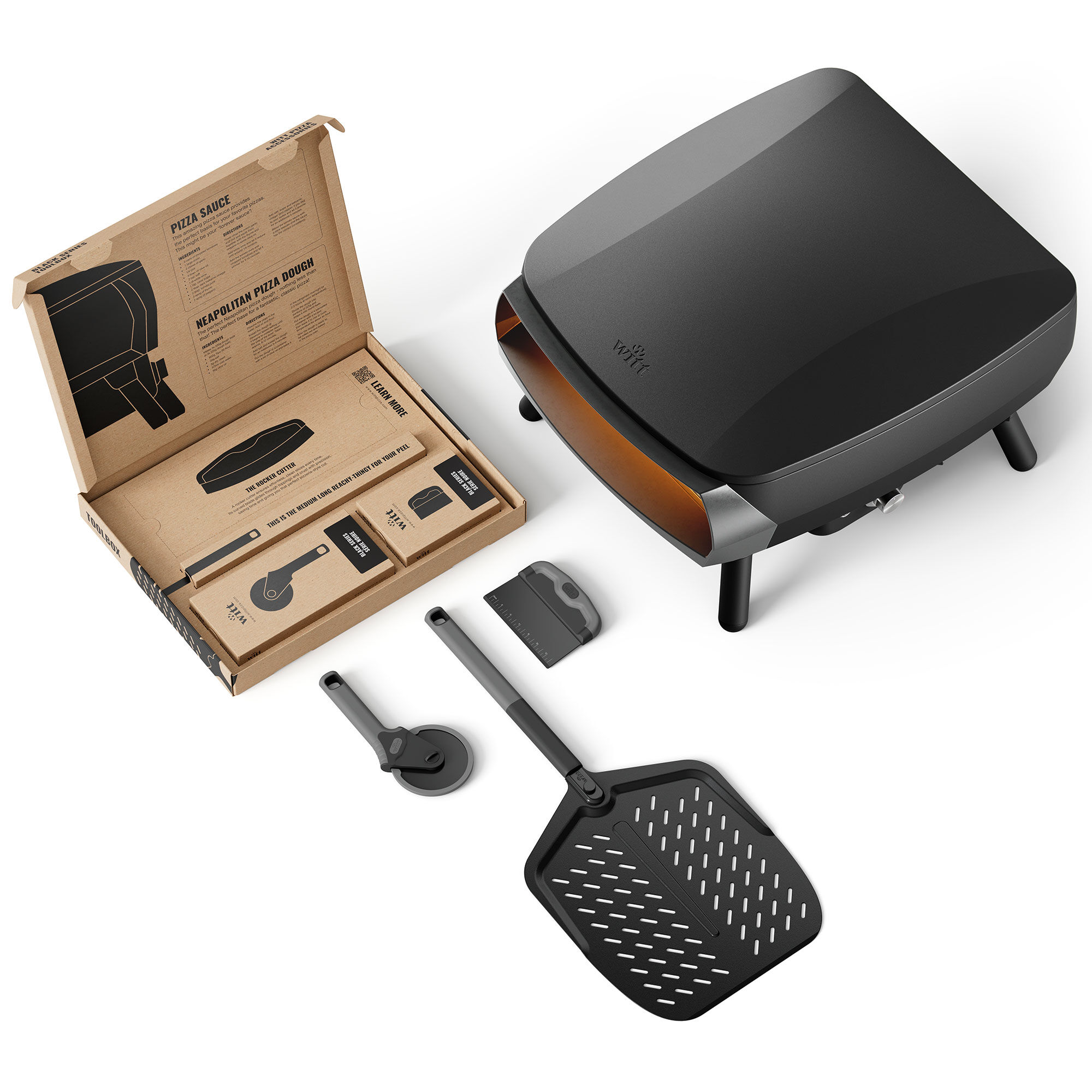 Witt Piccolo Rotante 16" pizzaovn inkl. toolbox, sort Witt Piccolo Rotante 16" pizzaovn inkl. toolbox, sort