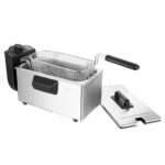 Emerio DF-120482 dobbelt frituregryde 3 l 2000 W, rustfrit stål/sort