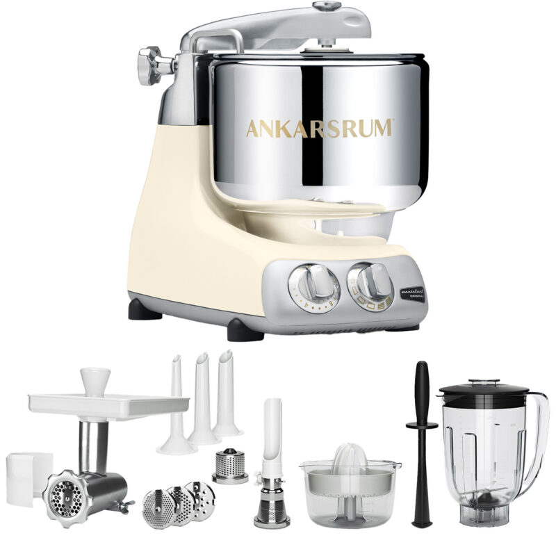 Ankarsrum AKM 6230 Køkkenmaskine + Deluxe pakke, Lys Creme