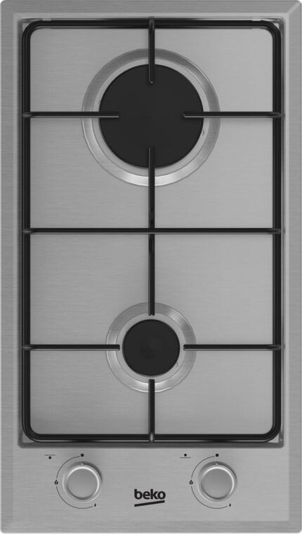 Beko HDCG 32220 FX gaskogeplade 29 cm - 2 zoner, rustfrit stål, indbygning