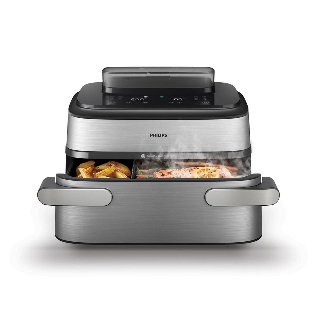 Philips 5000 Series NA565/02 airfryer - Double, 9,5 l, 2.750 W - sort/sølv rustfrit stål Philips 5000 Series NA565/02 airfryer - Double, 9,5 l, 2.750 W - sort/sølv rustfrit stål