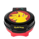 Vaffeljern - 1 rund vaffel, sort/rød/gul - Pokémon Pikachu design